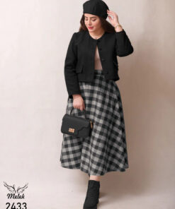 ست کراپ کت و دامن اسپورت مجلسی سایز بزرگ