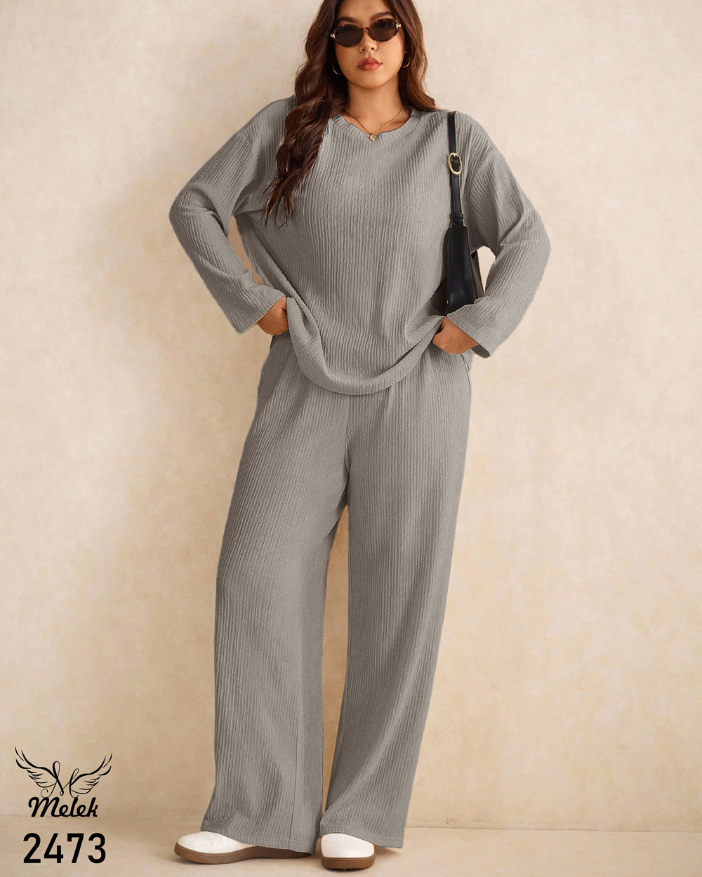 ست بلوز شلوار اسپورت راحتی سایز بزرگ