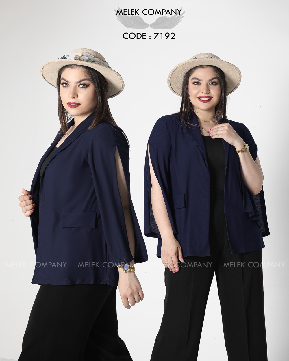 کت مجلسی جلوباز یقه آرشال آستین اپن سایز بزرگ