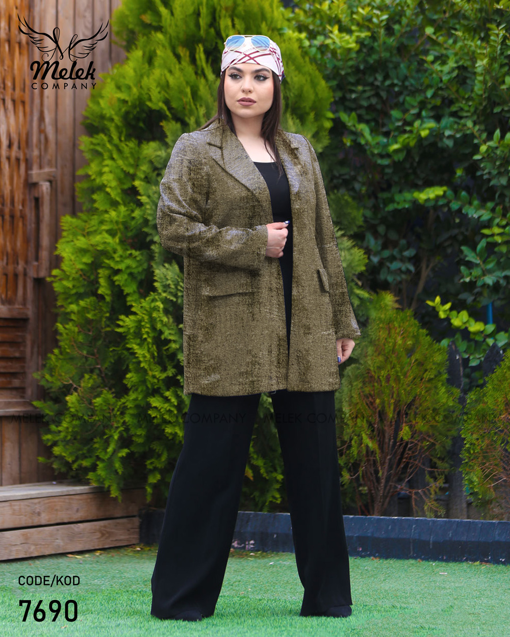 کت مجلسی یقه انگلیسی جلوباز جیب نما سایز بزرگ