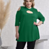 تونیک مجلسی یقه گرد آستین سه ربع سرشانه اپن سایز بزرگ