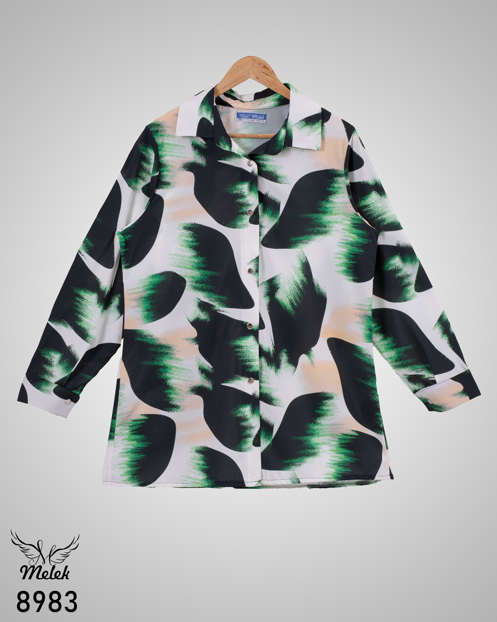 شومیز مجلسی جلو دکمه بازشو آستین بلند سایز بزرگ - غیر ژورنالی