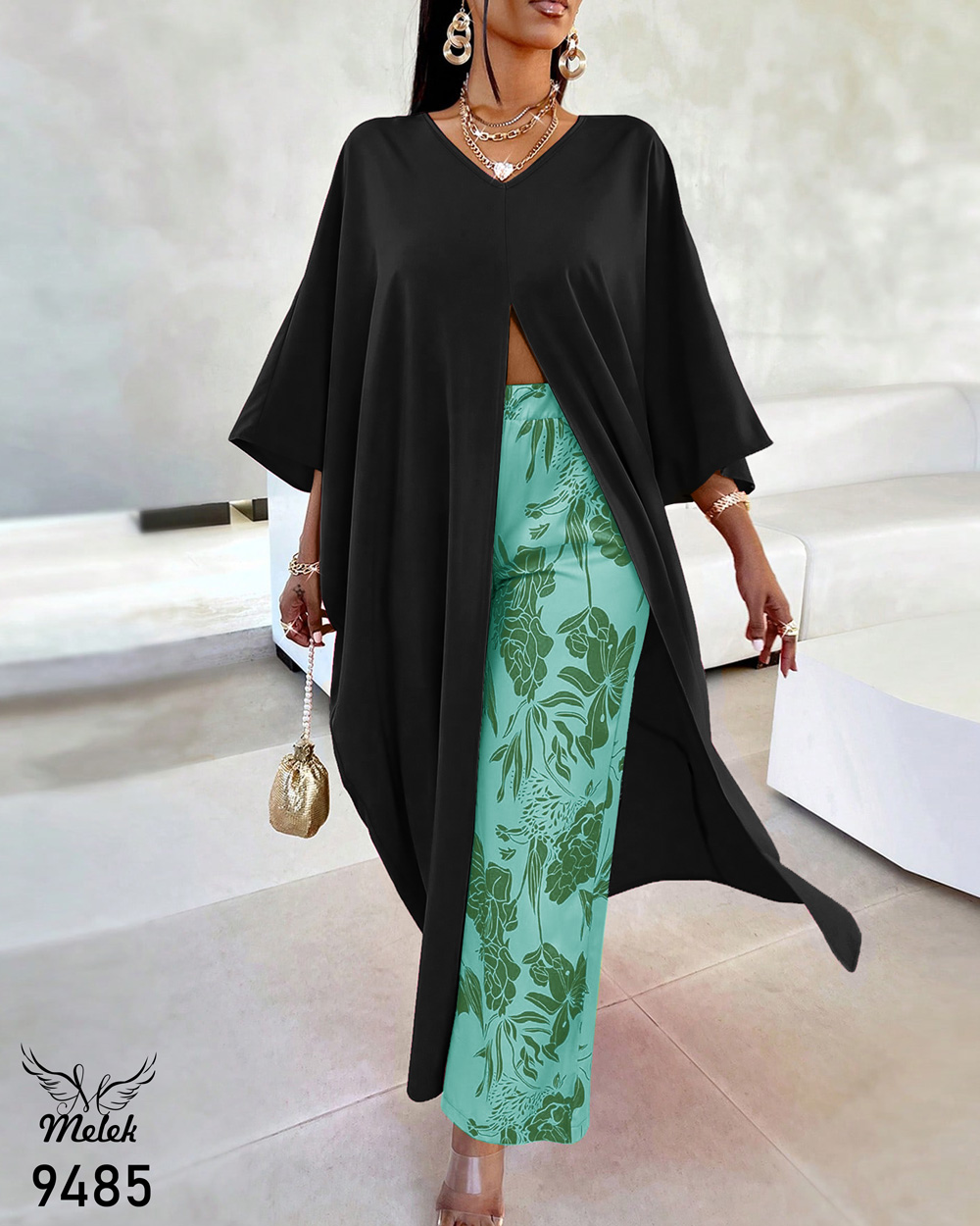 ست مانتو عربی و شلوار اسپورت مجلسی سایز بزرگ