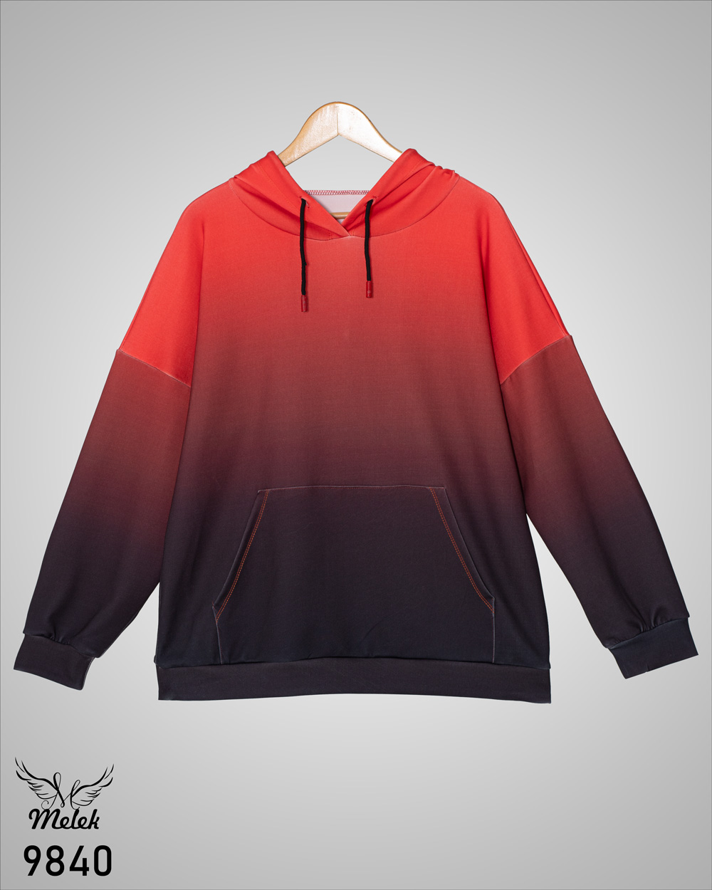 هودی اسپورت پاییزه کلاهدار جیب پلار آستین سرخود سایز بزرگ - غیر ژورنالی