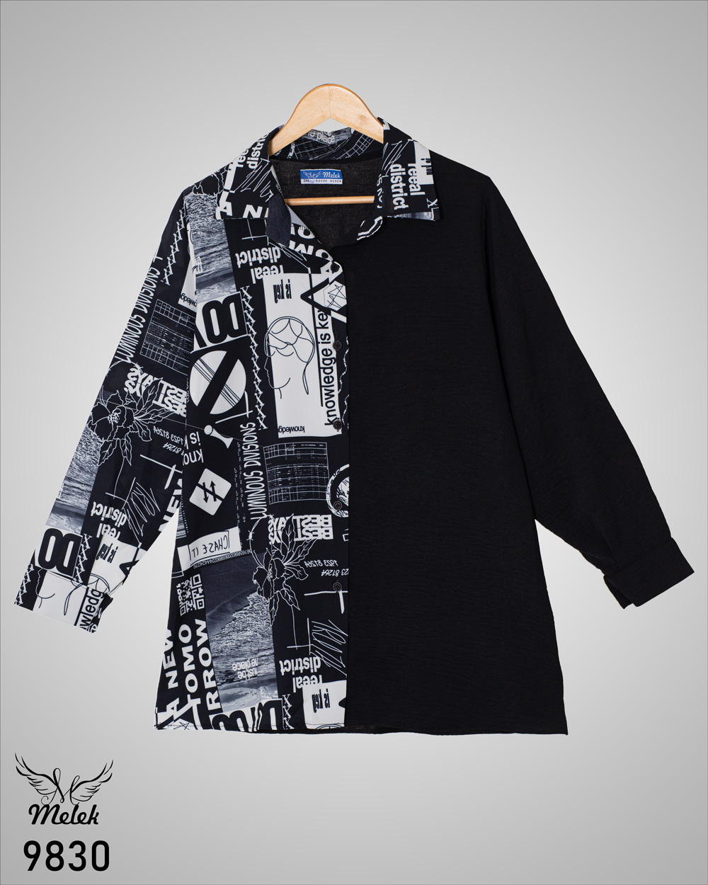 شومیز اسپورت مجلسی جلو دکمه بازشو آستین بلند سایز بزرگ - غیر ژورنالی