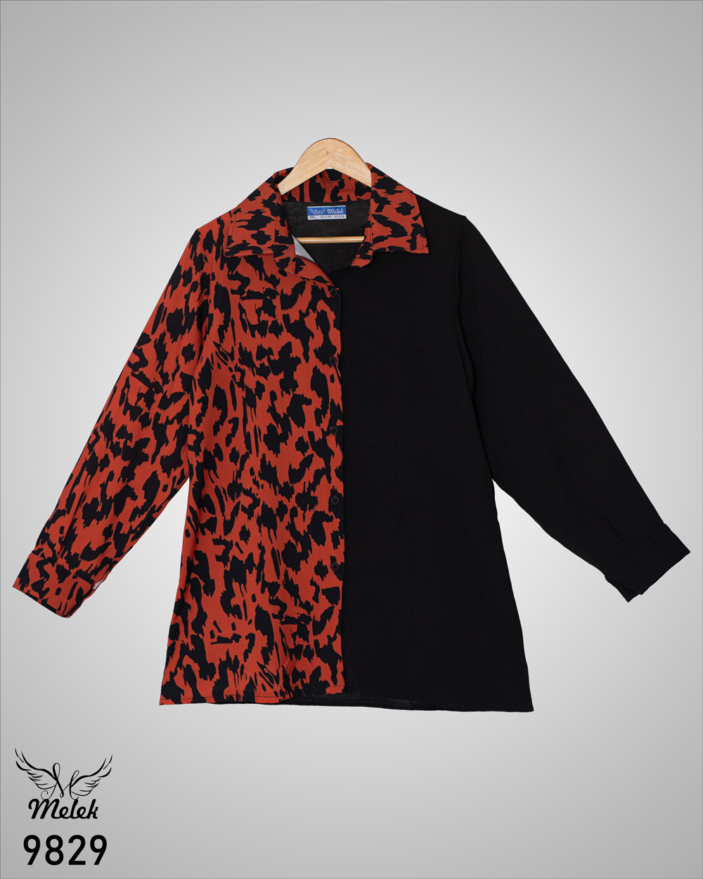 شومیز اسپورت مجلسی جلو دکمه بازشو آستین بلند سایز بزرگ - غیر ژورنالی