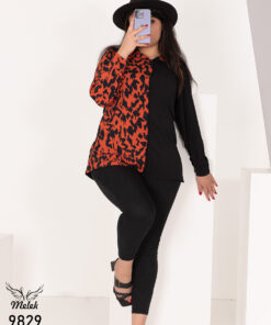 شومیز اسپورت مجلسی جلو دکمه بازشو آستین بلند سایز بزرگ