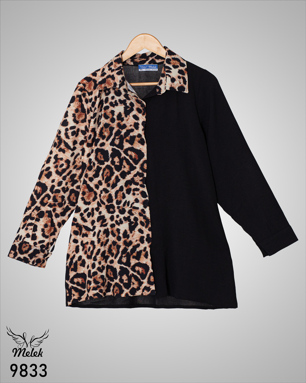 شومیز اسپورت مجلسی جلو دکمه بازشو آستین بلند سایز بزرگ - غیر ژورنالی