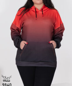 هودی اسپورت پاییزه کلاهدار جیب پلار آستین سرخود سایز بزرگ