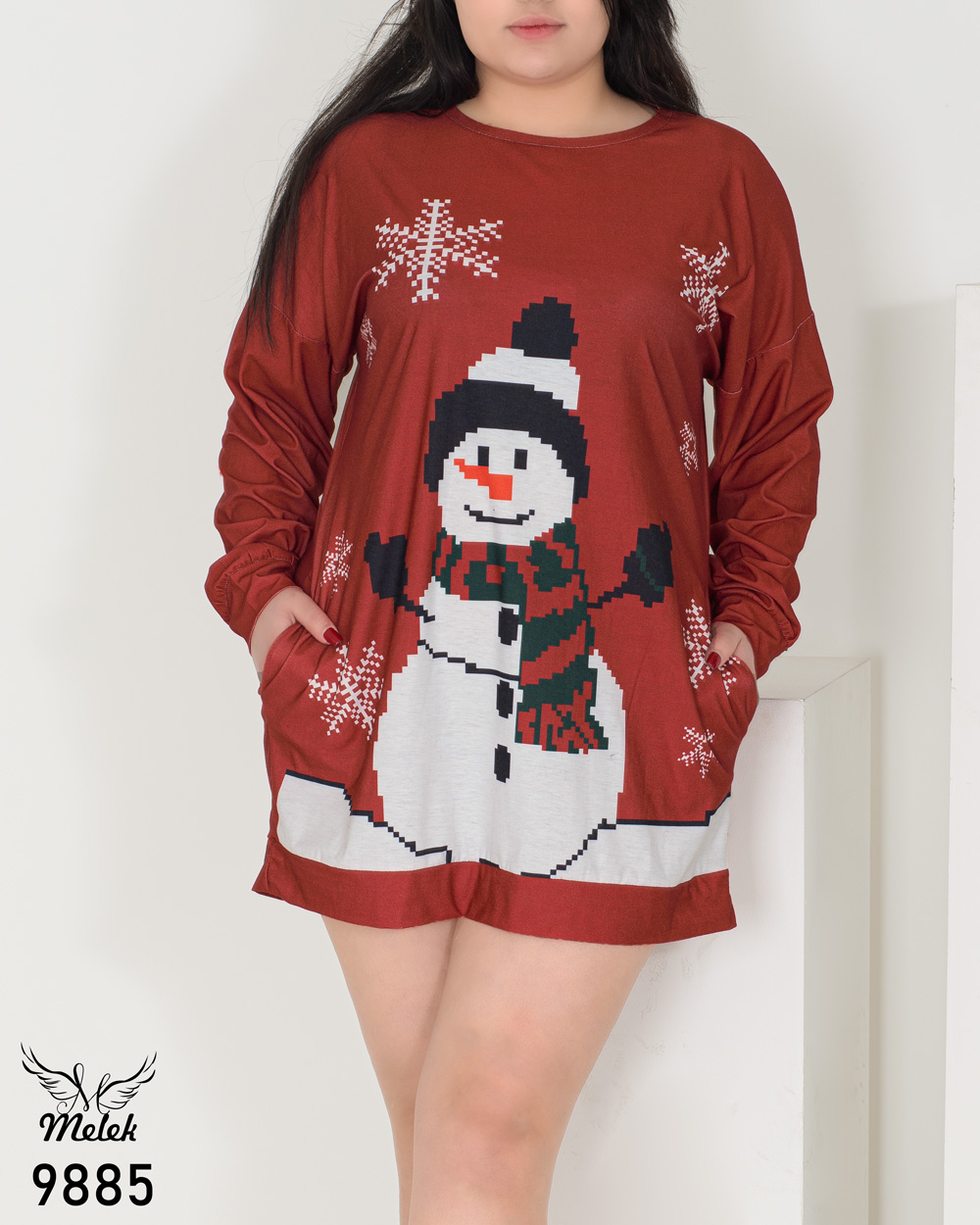 پیراهن اسپورت فانتزی یقه گرد آستین سرخود دوجیب سایز بزرگ