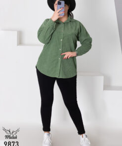 شومیز شکتی جلو دکمه بازشو آستین سرخود سایز بزرگ