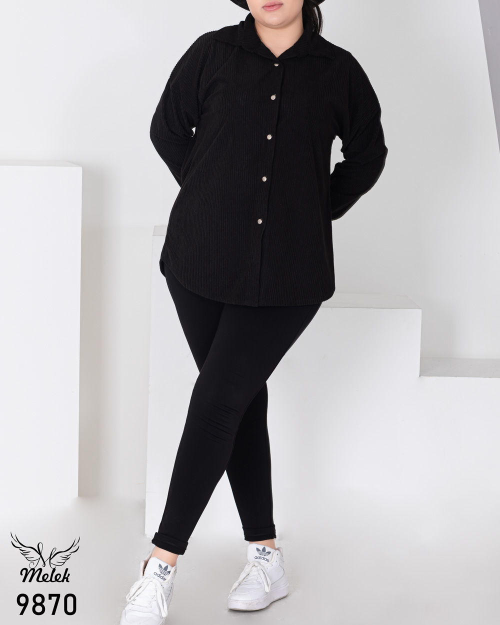 شومیز شکتی جلو دکمه بازشو آستین سرخود سایز بزرگ