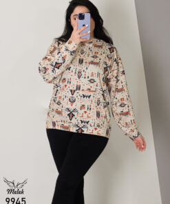 هودی اسپورت پاییزه کلاهدار جیب پلار آستین سرخود سایز بزرگ