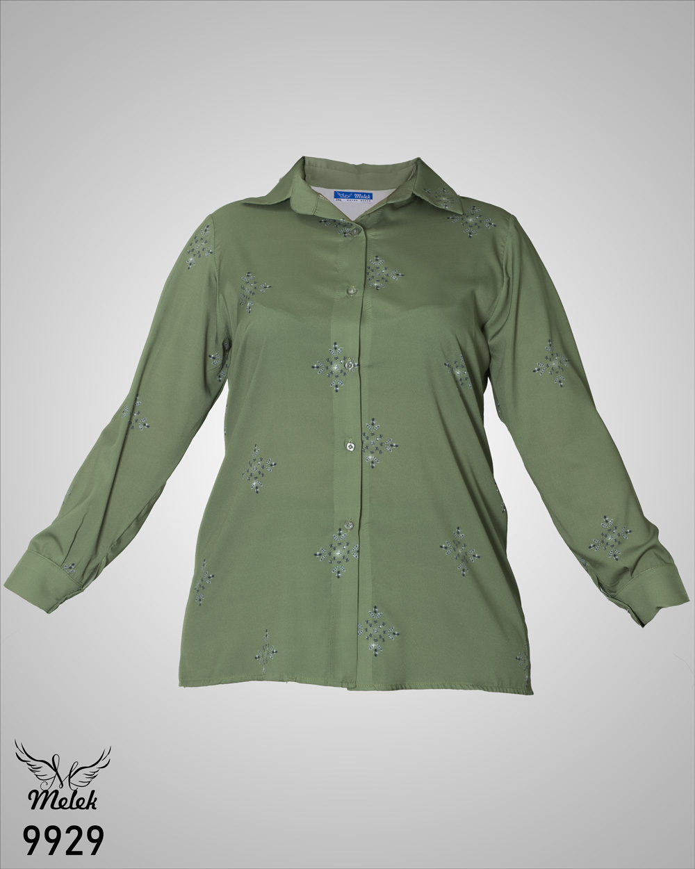 شومیز مجلسی جلو دکمه بازشو آستین بلند سایز بزرگ - غیر ژورنالی