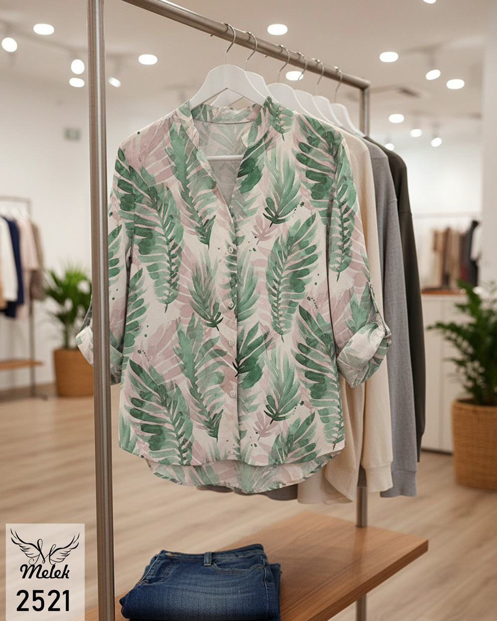 شومیز خاص مجلسی یقه هفت جلو دکمه بازشو آستین پاگن دار سایز بزرگ - غیر ژورنالی