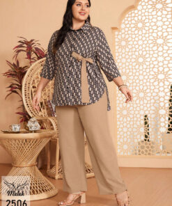 ست شومیز دکمه بازشو و شلوار اسپورت مجلسی سایز بزرگ