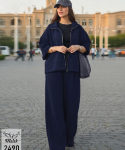 ست سوشرت جلو زیپ و شلوار بگ اسپورت مجلسی سایز بزرگ