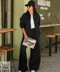 ست سوشرت جلو زیپ و شلوار بگ اسپورت مجلسی سایز بزرگ