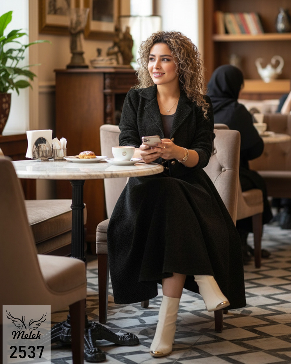 ست دوتکه کت دامن اسپورت مجلسی بدون کمربند سایز بزرگ