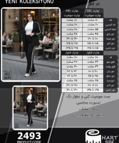 ست سوشرت کتی و شلوار بگ اسپورت مجلسی سایز بزرگ - چارت