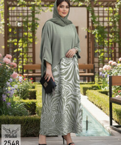 ست دوتکه سارافون و مانتو پانچ دنباله دار مجلسی سایز بزرگ