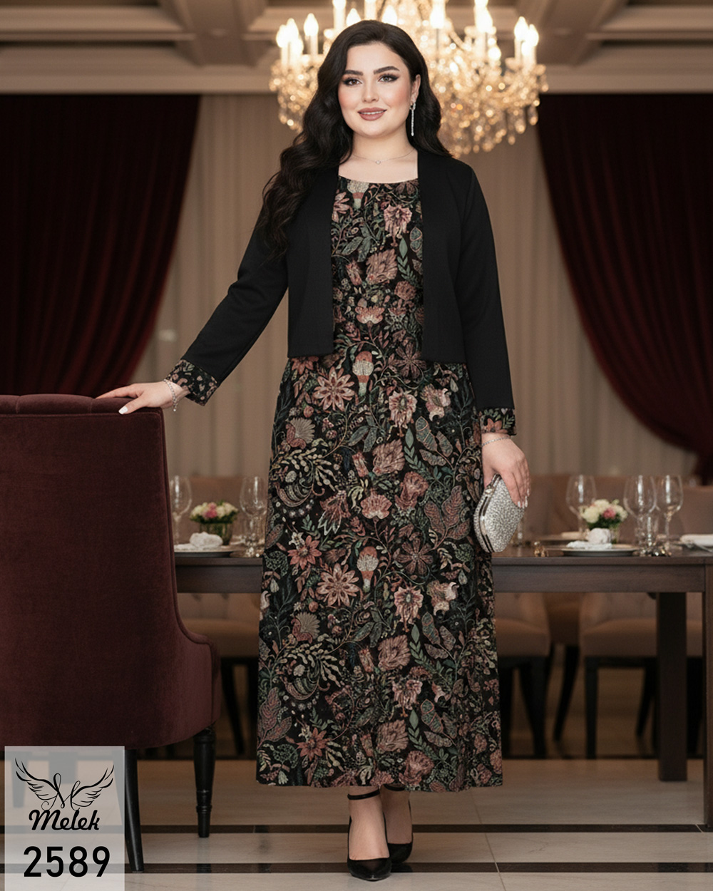 ست دوتکه سارافون و کت کراپ اسپورت مجلسی سایز بزرگ