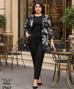 مانتو کتی اسپورت مجلسی یقه انگلیسی دکمه بازشو آستین پاکتی پاگن دار سایز بزرگ