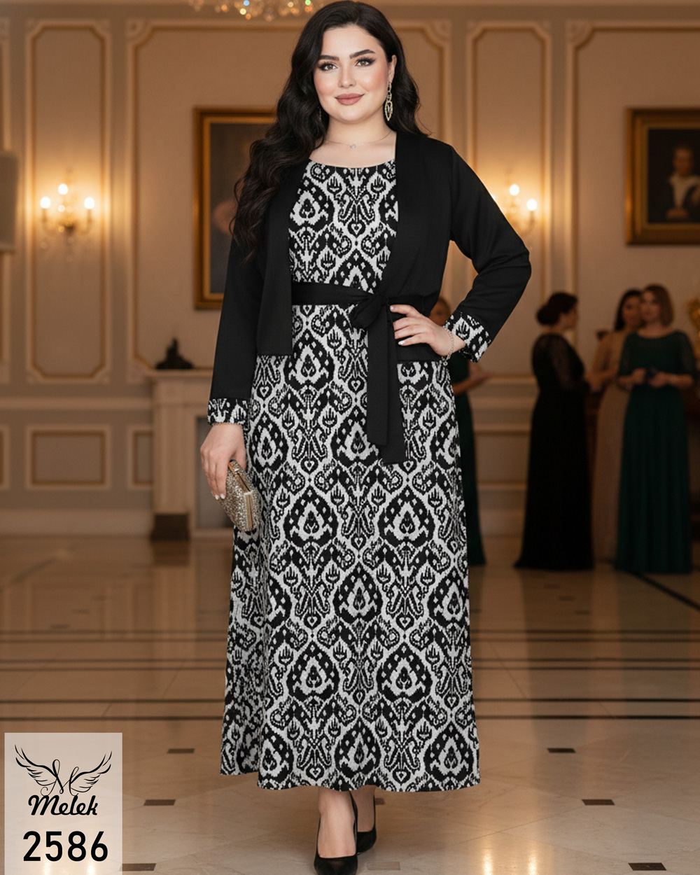 ست دوتکه سارافون و کت کراپ اسپورت مجلسی سایز بزرگ