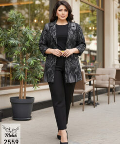 مانتو کتی اسپورت مجلسی یقه انگلیسی دکمه بازشو آستین پاکتی پاگن دار سایز بزرگ