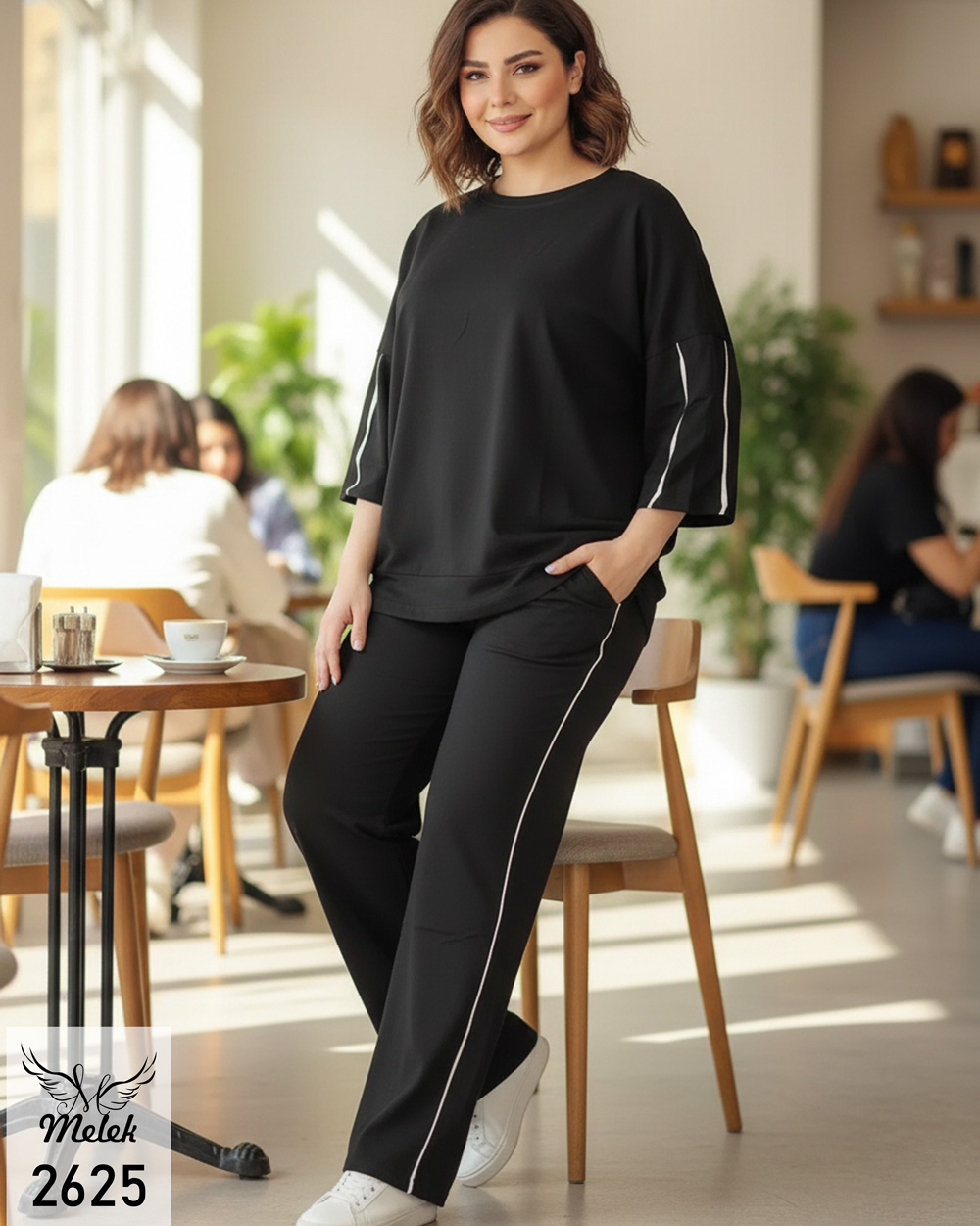 ست تیشرت و شلوار بگ اسپورت مجلسی سایز بزرگ