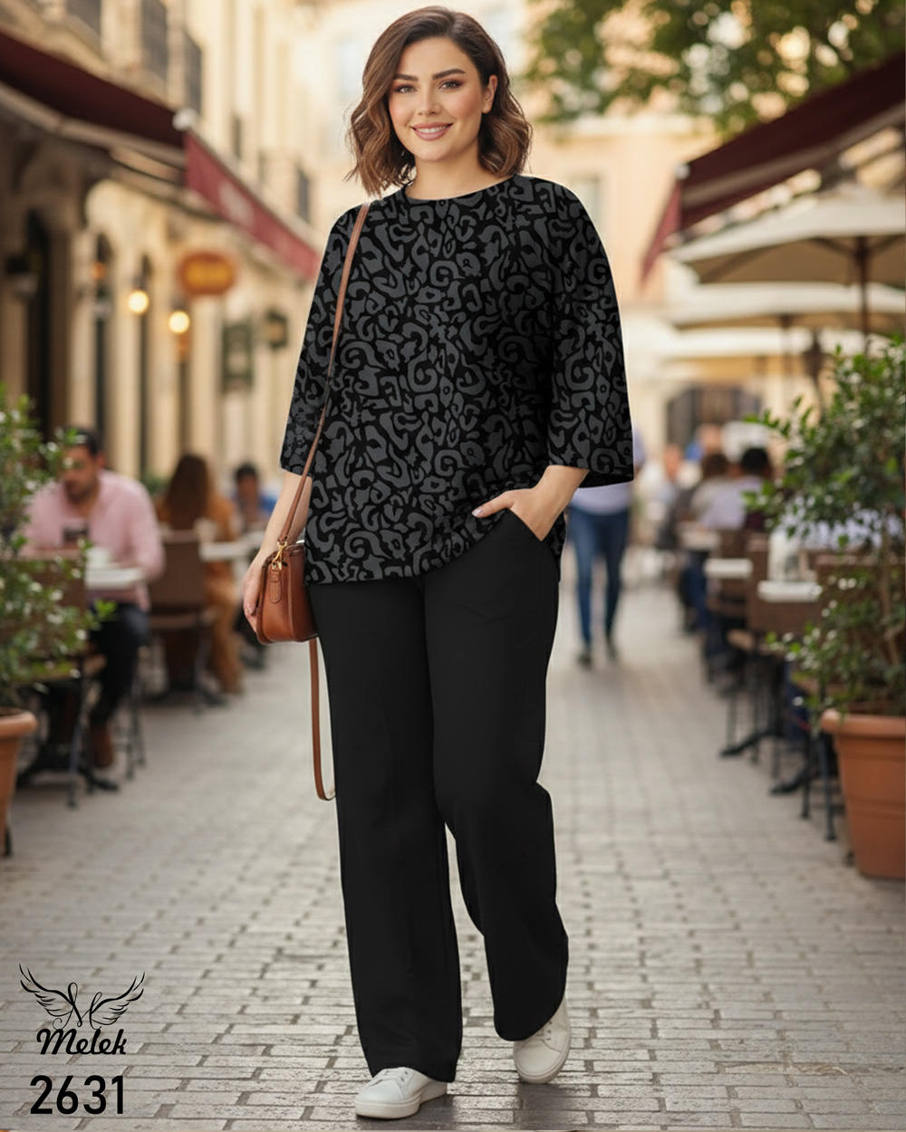 ست تیشرت و شلوار بگ اسپورت مجلسی سایز بزرگ - غیر ژورنالی