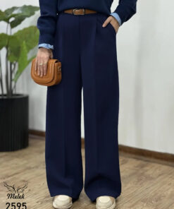 شلوار نیم بگ کمر کشی پیله دار دوجیب سایز بزرگ