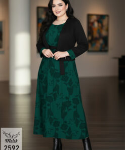 ست دوتکه سارافون و کت کراپ اسپورت مجلسی سایز بزرگ