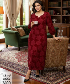 پیراهن اسپورت مجلسی یقه جواهری آستین فانوسی سایز بزرگ