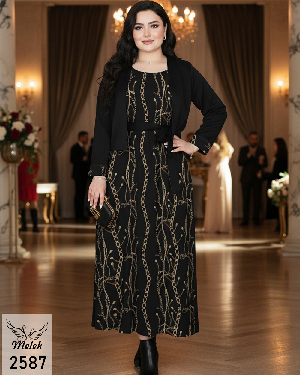 ست دوتکه سارافون و کت کراپ اسپورت مجلسی سایز بزرگ - غیر ژورنالی