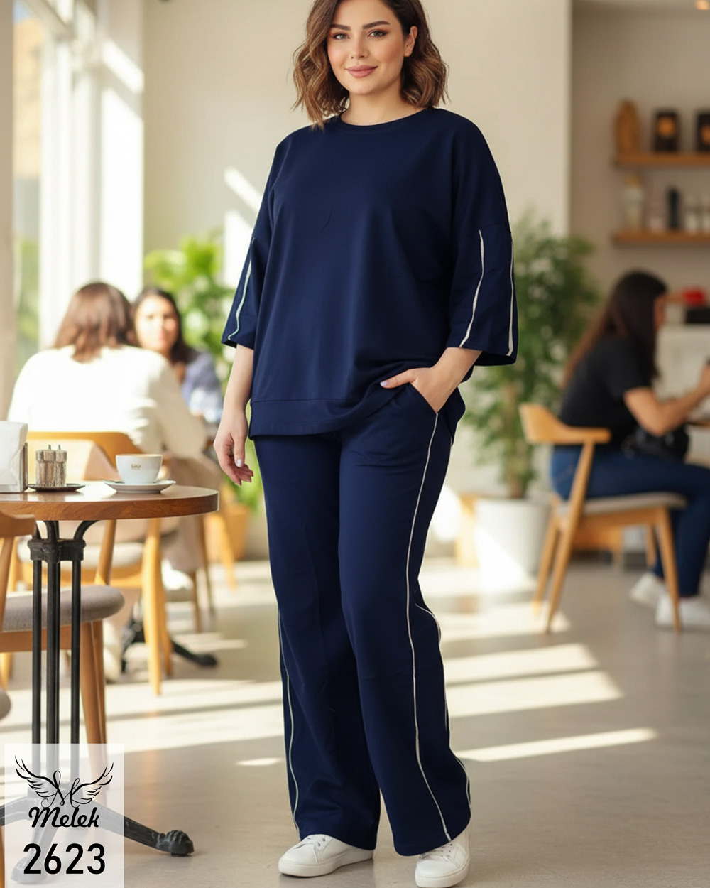 ست تیشرت و شلوار بگ اسپورت مجلسی سایز بزرگ