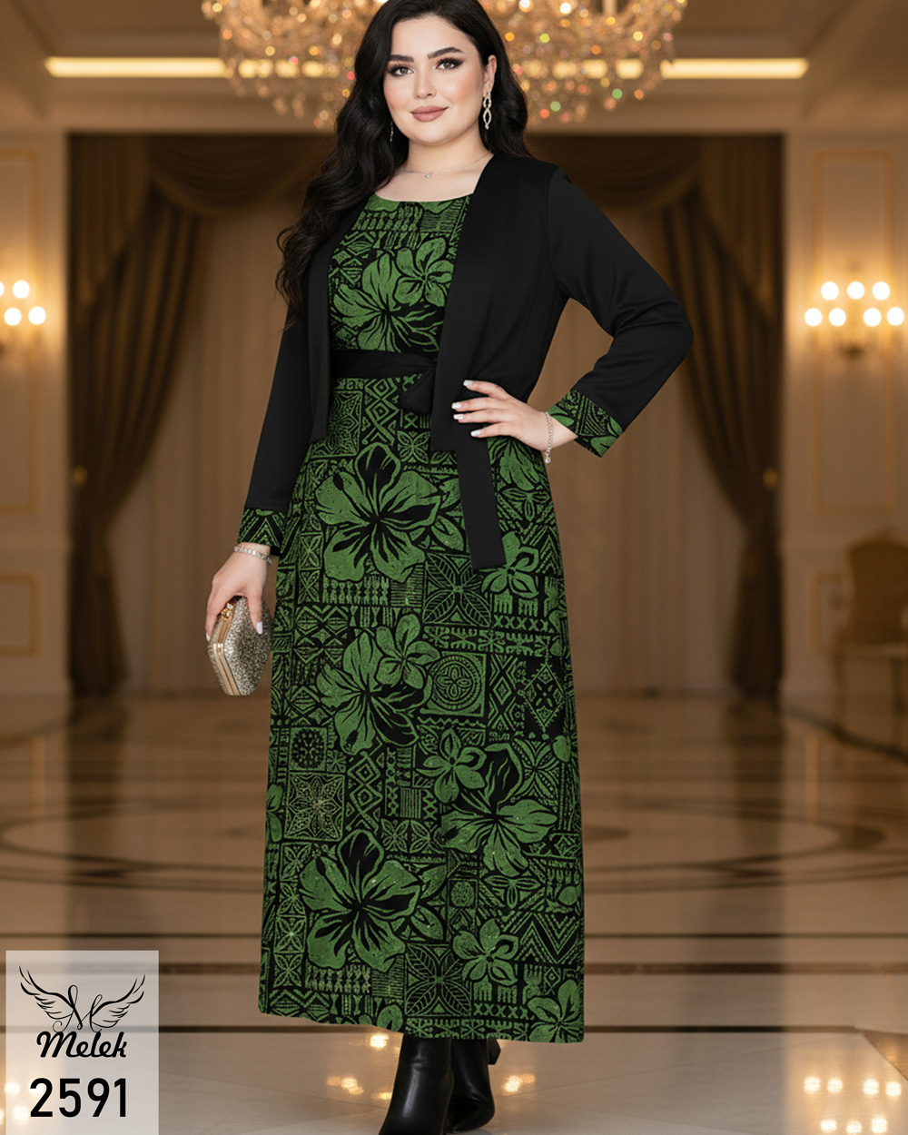 ست دوتکه سارافون و کت کراپ اسپورت مجلسی سایز بزرگ - غیر ژورنالی