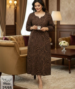 پیراهن اسپورت مجلسی یقه جواهری آستین فانوسی سایز بزرگ