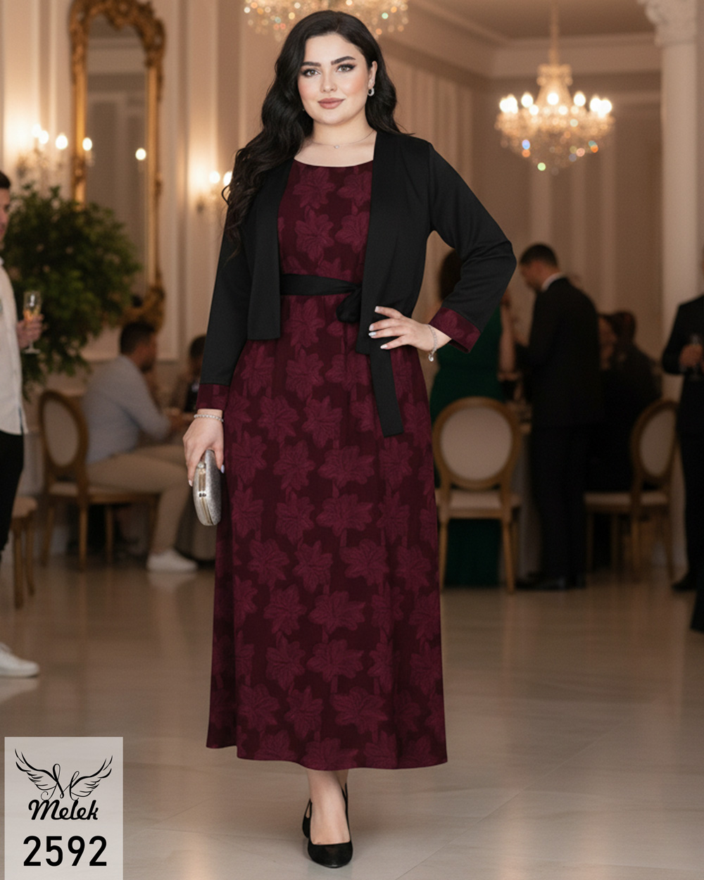 ست دوتکه سارافون و کت کراپ اسپورت مجلسی سایز بزرگ