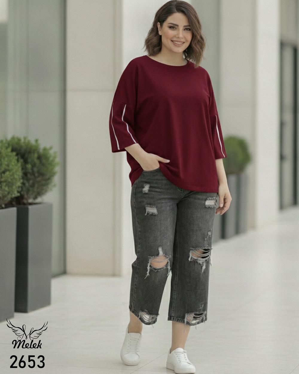 تیشرت بیسیک باکسی اسپورت سایز بزرگ