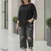تیشرت بیسیک باکسی اسپورت سایز بزرگ - غیر ژورنالی