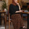 ست دوتکه سارافون و مانتو پانچ دنباله دار مجلسی سایز بزرگ