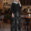 ست دوتکه سارافون و مانتو پانچ دنباله دار مجلسی سایز بزرگ - غیر ژورنالی