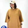 تیشرت بیسیک سایزبزرگ کلاهدار - طوسی