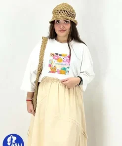 تیشرت باکسی سایز بزرگ Summer - سفید