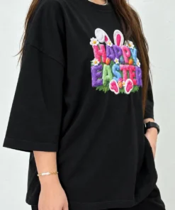 تیشرت باکسی سایز بزرگ happy easter