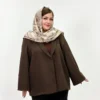 مانتو کتی سایزبزرگ زیبا - قهوه ای