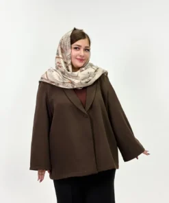 مانتو کتی سایزبزرگ زیبا - قهوه ای